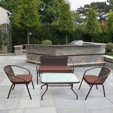 Плетеный комплект мебели из искусственногоротанга TLH-037/037D/40S Brown