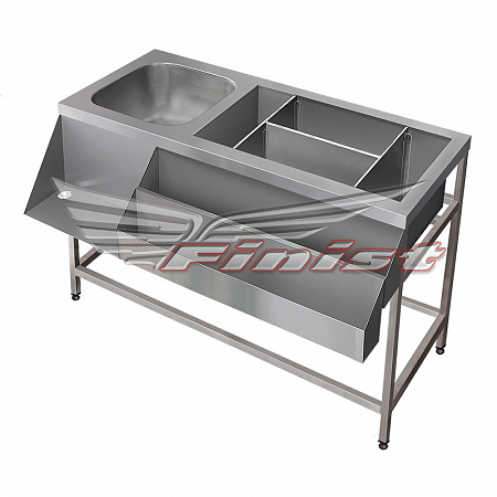 Барная станция 1250х500/700х850 (цельнотянутая мойка)