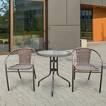 Комплект мебели для летнего кафе Асоль-1A TLH-037AR2/087A-D60 Cappuccino (2+1)