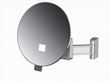 Настенное зеркало JVD Eclips O180мм с подсветкой, кронштейн черный пластик