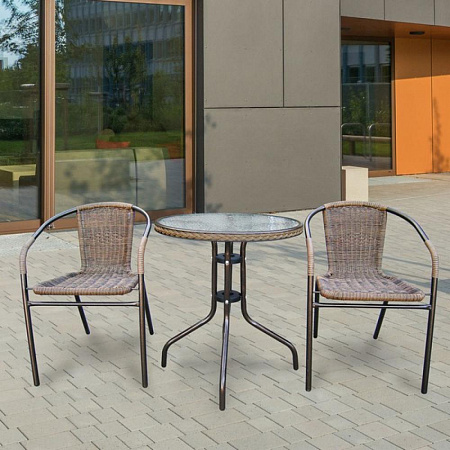Комплект мебели для летнего кафе Асоль-1A TLH-037AR2/087A-D60 Cappuccino (2+1)
