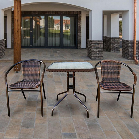 Комплект мебели для летнего кафе Асоль-2B TLH-037B/073B-60х60 Brown (2+1)