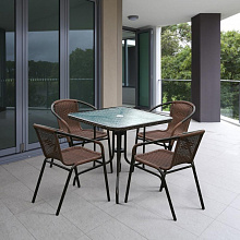 Комплект мебели для летнего кафе Николь-2A TLH-037AR2/080SR-80х80 Cappuccino (4+1)
