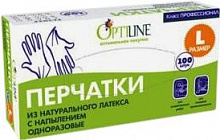 Перчатки латексные хирургические "M" опудр. OptiLine 50пар/уп /100/1000/*