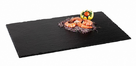 Блюдо для подачи прямоуг. 53*32,5 см. h=5-8 мм. (GN1/1)  черное, сланец APS