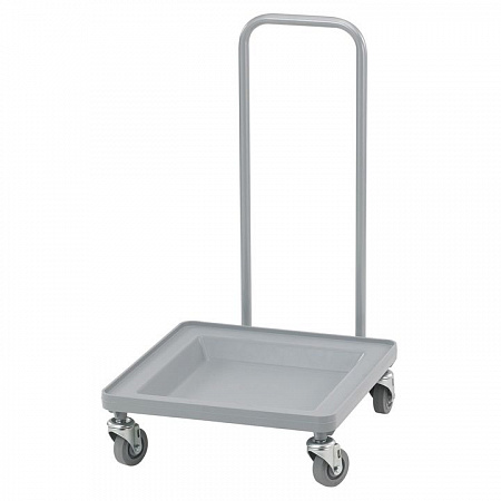 Тележка для посудных стоек с ручкой, серая Cambro