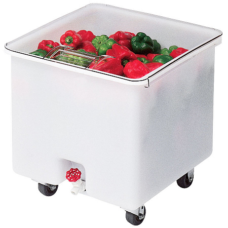 Контейнер для продуктов передвижной 121 л с краном, белый Cambro
