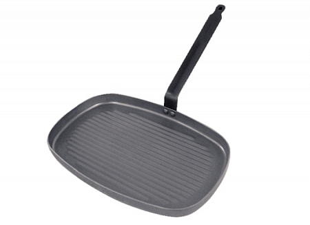 Сковорода прямоуг 38*26 см. "Гриль" бел.сталь "Carbone Steel Plus" (индукция) De Buyer