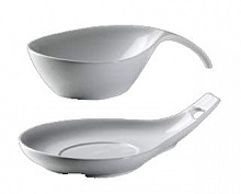ZIEHER Duo Салатник с ручкой 630 мл 27,5x15x6,5 см для подставки (арт. 4231.LU), фарфор